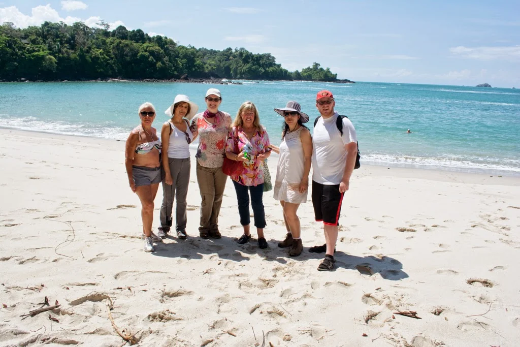Group on a beach in Costa Rica