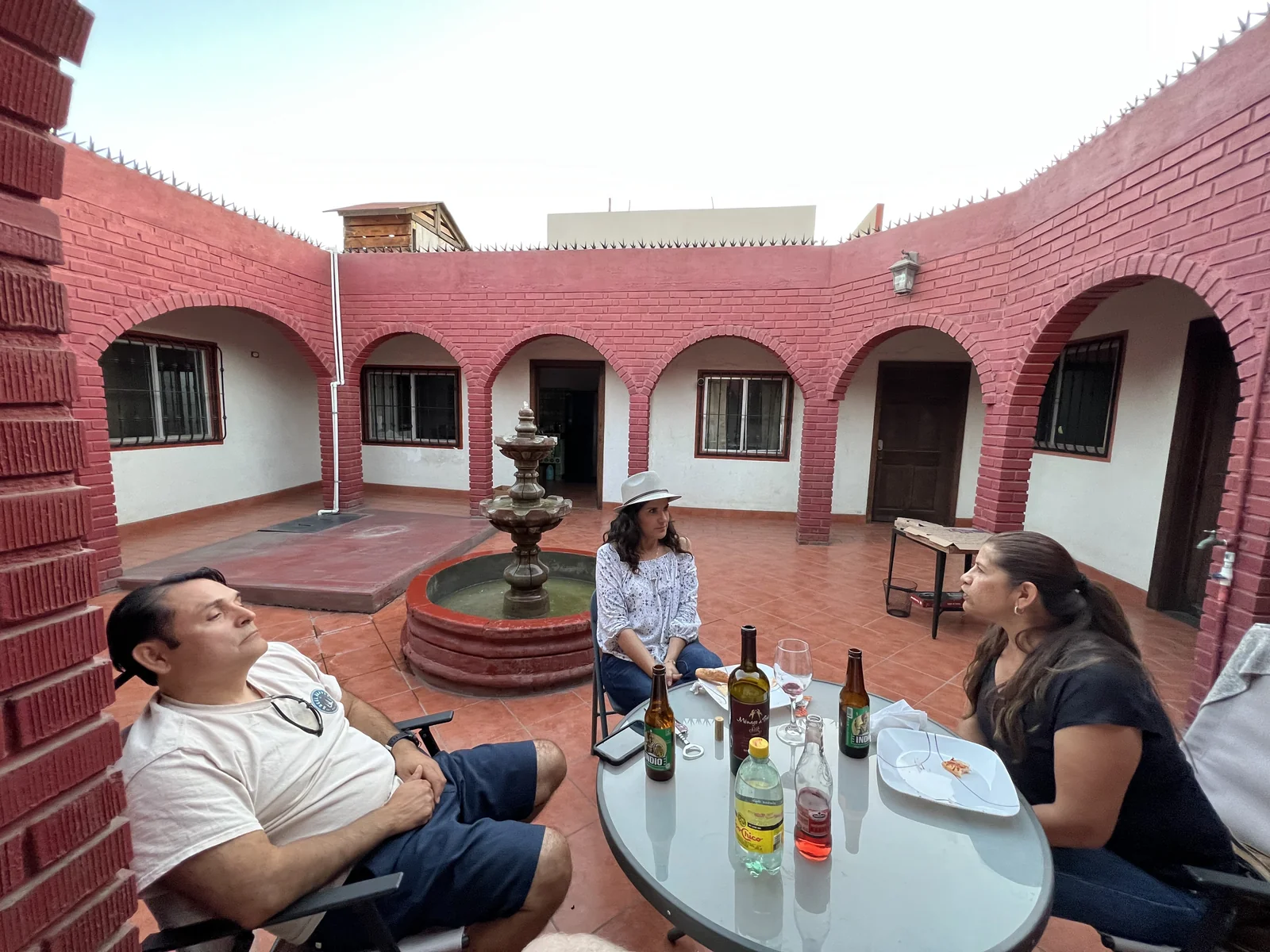 Friends staying over in the new Ensenada house before any furniture arrived