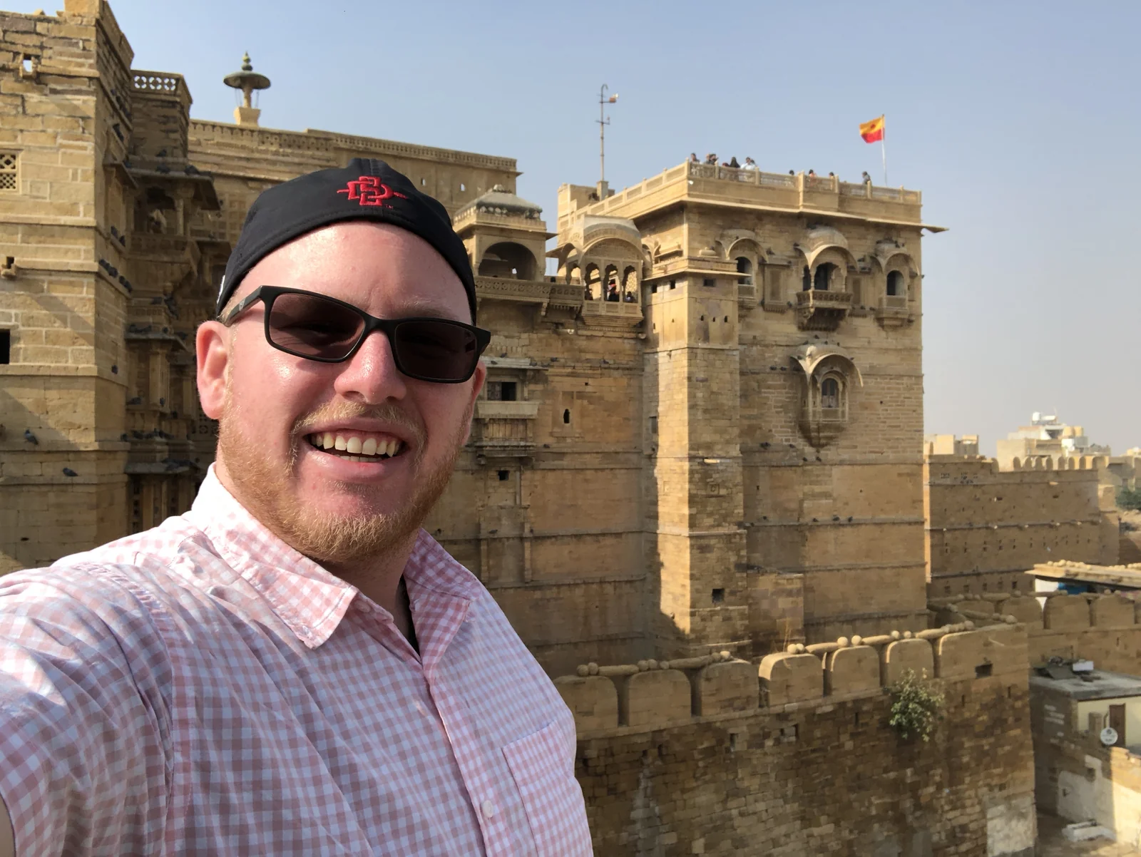 The golden sandstone fort of Jaisalmer at dusk