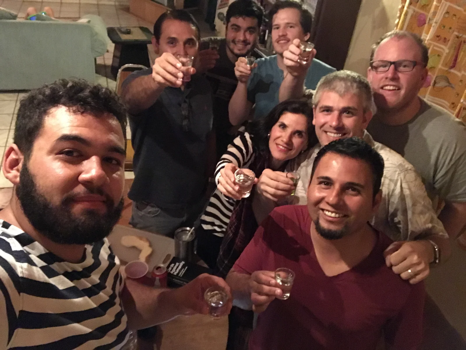 Group gathered at a house in the Valle de Guadalupe wine country