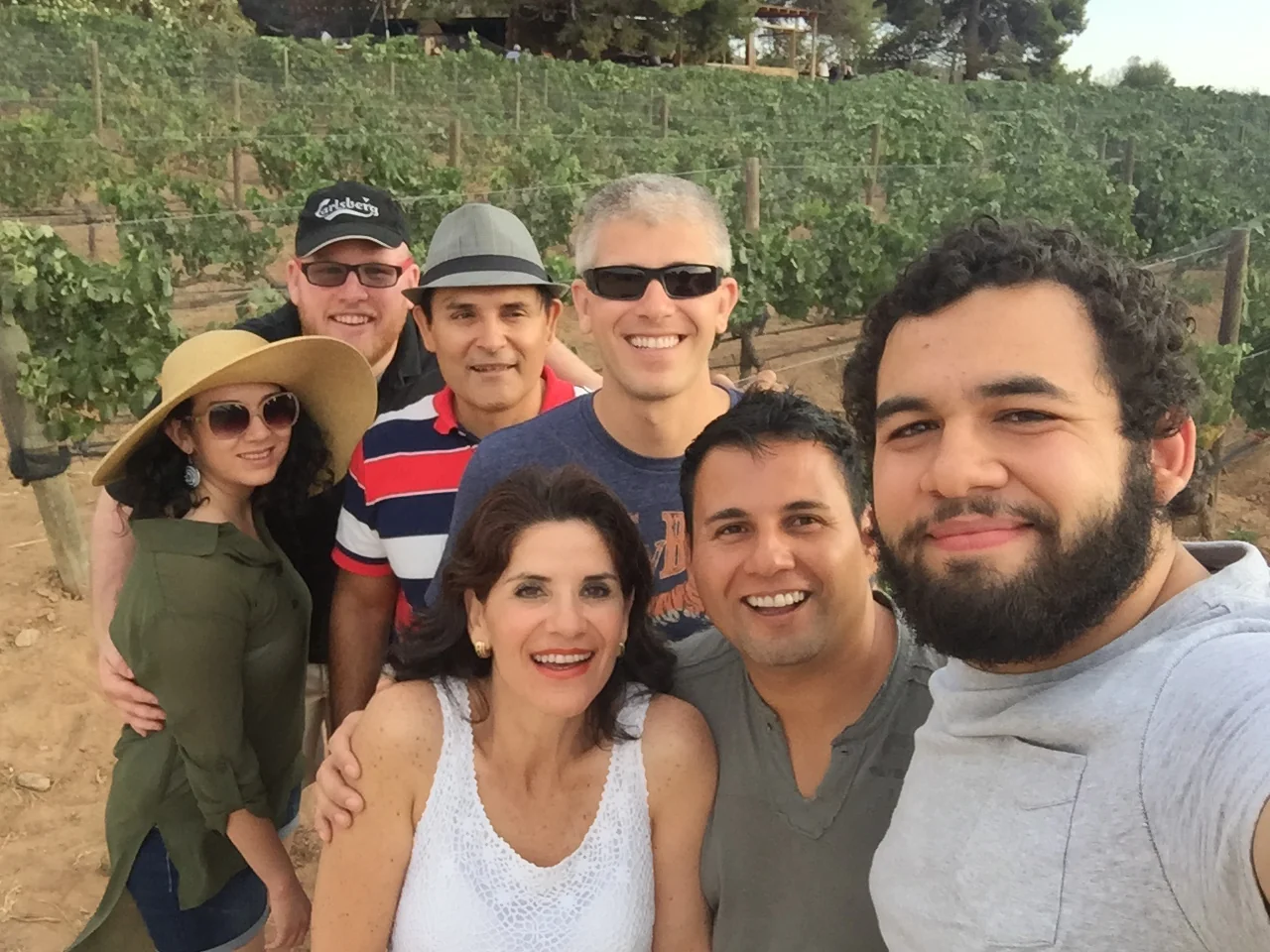 Friends at a vineyard in Valle de Guadalupe, Baja California