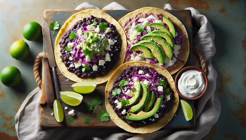 Black Bean Tostadas — recipe from Michael Brant's kitchen in Ensenada
