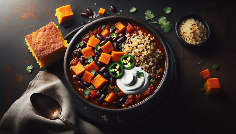Pressure Cooker Sweet Potato & Quinoa Chili — recipe from Michael Brant's kitchen in Ensenada